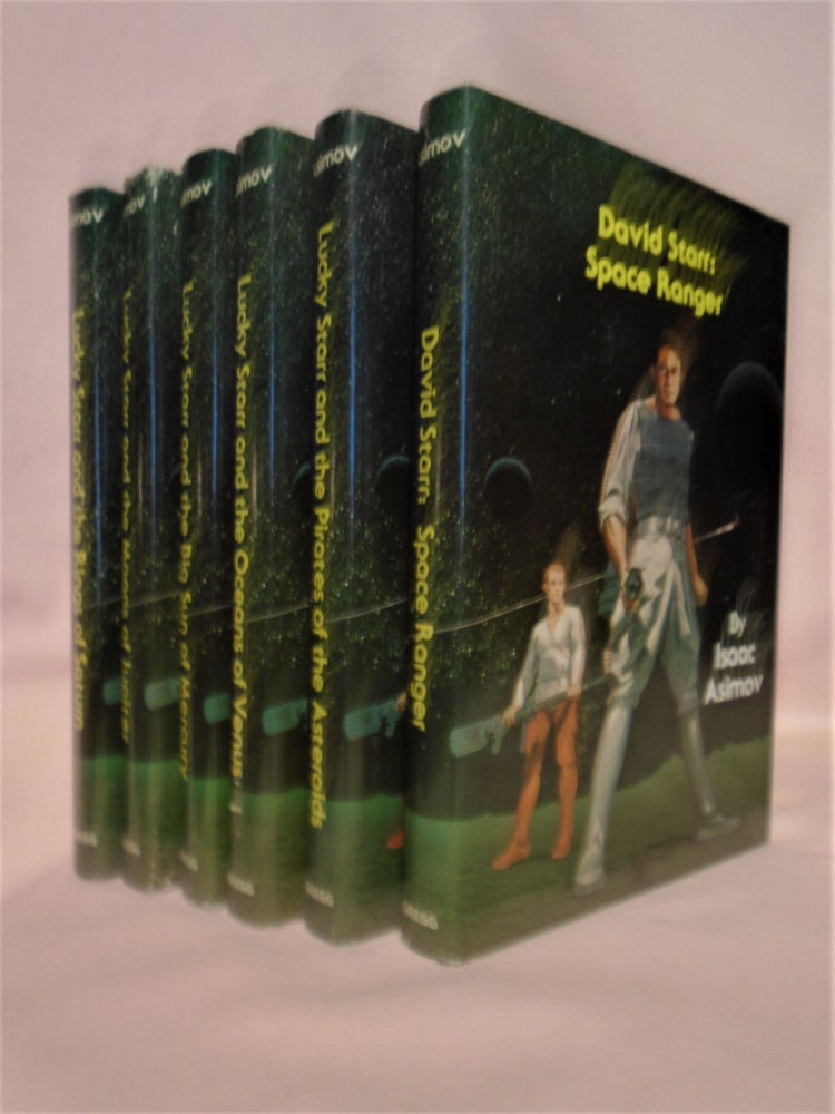 Item #51299 DAVID STARR: SPACE RANGER; LUCKY STARR AND THE PIRATES OF THE ASTEROIDS; LUCKY STARR AND THE OCEANS OF VENUS; LUCKY STARR AND THE BIG SUN OF MERCURY; LUCKY STARR AND THE MOONS OF JUPITER; LUCKY STAR AND THE RINGS OF SATURN. Isaac Asimov, pseudonym Paul French.