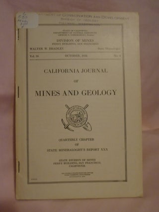Item #51313 CALIFORNIA JOURNAL OF MINES AND GEOLOGY, QUARTERLY CHAPTER OF STATE MINERALOGIST'S...