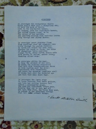 Item #51641 AVEROIGNE. Clark Ashton Smith