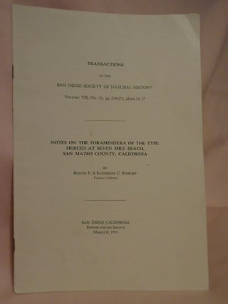 Item #51724 NOTES ON THE FORAMINIFERA OF THE TYPE MERCED AT SEVEN MILE BEACH, SAN MATEO COUNTY,...