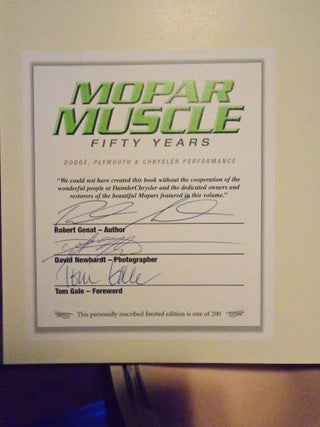 MOPAR MUSCLE; FIFTY YEARS, DODGE, PLYMOUTH & CHRYSLER PERFORMANCE