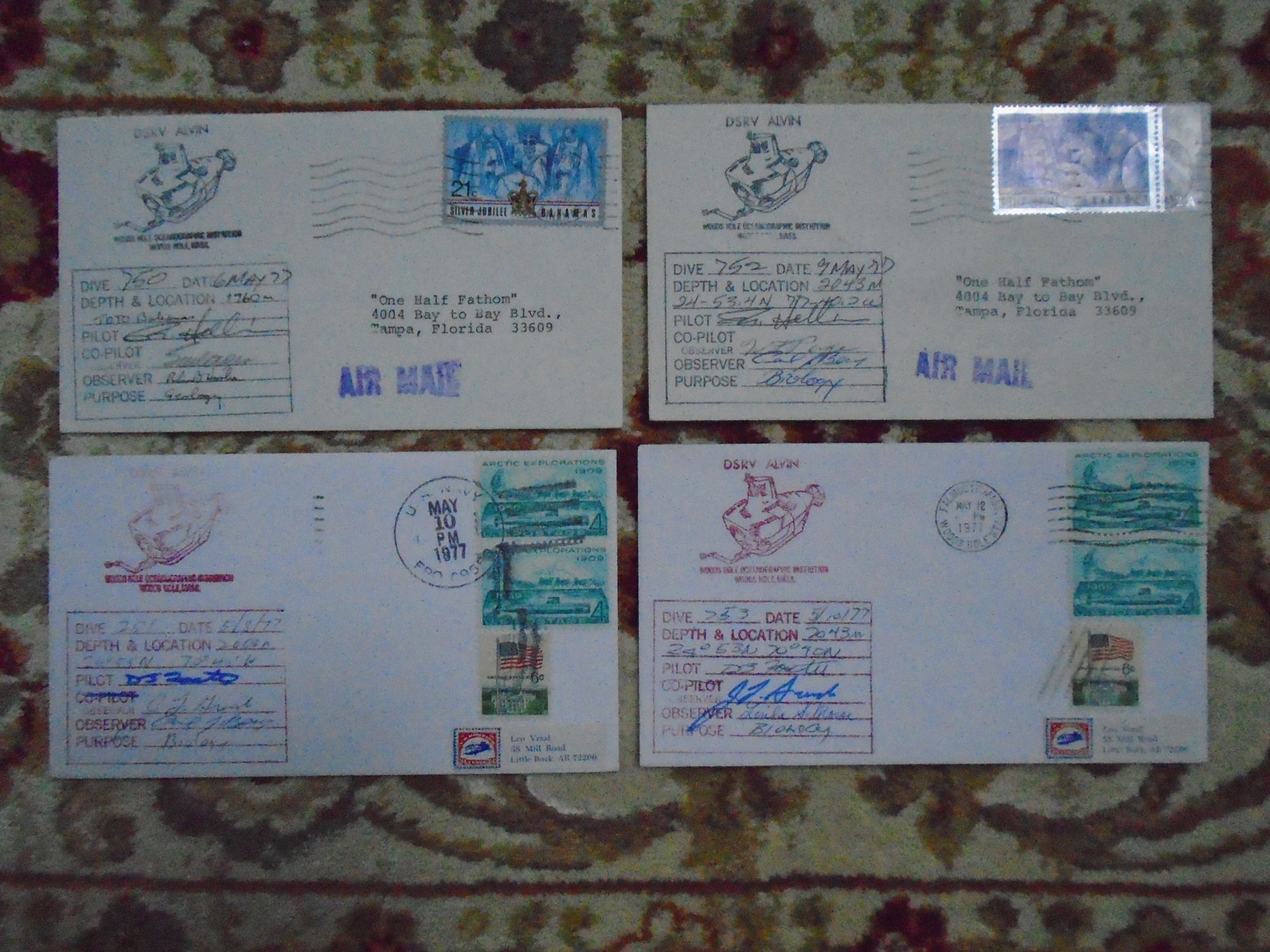 Pool Diving Envelopes COMMEMORATIVE COVER ENVELOPES FOR THE DEEP DIVE SUBMERSIBLES