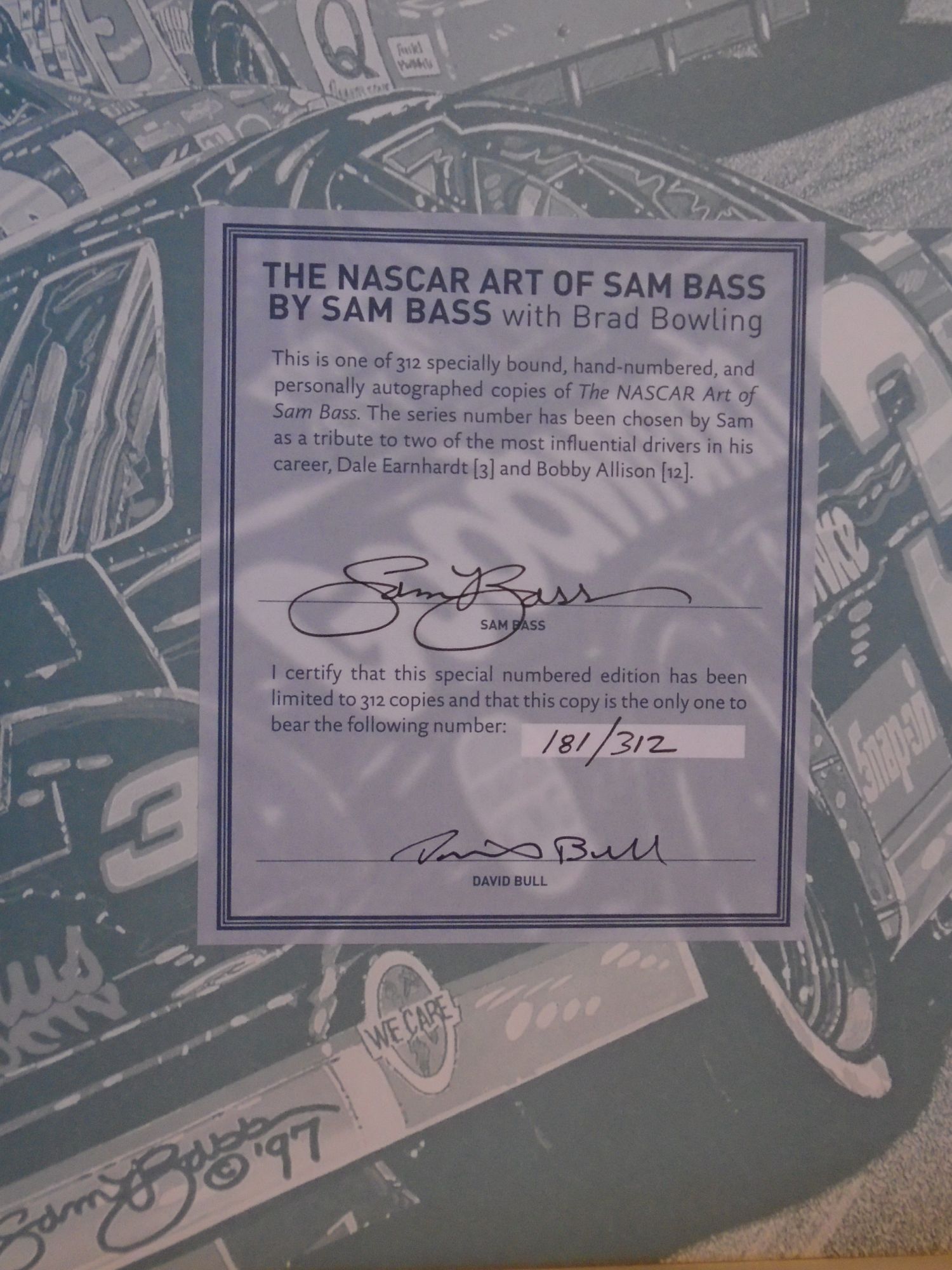 Sam Bass Model THE NASCAR ART OF SAM BASS | Sam Bass, Brad Bowling | First edition