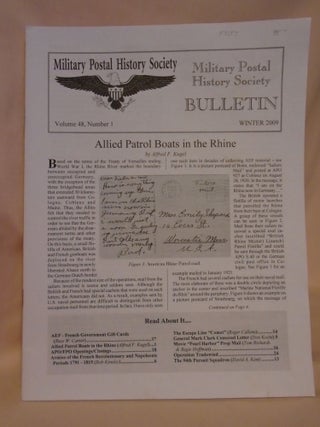 Item #53153 MILITARY POSTAL HISTORY SOCIETY BULLETIN, VOLUME 48, NUMBERS 1, 2, 3, 4, 2009. David...