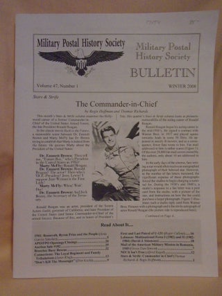 Item #53154 MILITARY POSTAL HISTORY SOCIETY BULLETIN, VOLUME 47, NUMBERS 1, 2, 3, 4, 2008. David...
