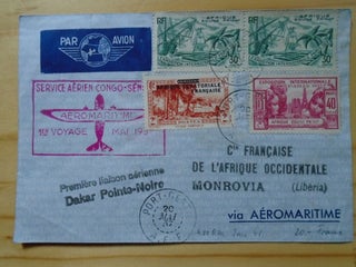 Item #53843 SERVICE AÉRIEN CONGO-SENIGAL AEROMARITIME 1er VOYAGE MAI 1937 VIA AÉROMARITIME...