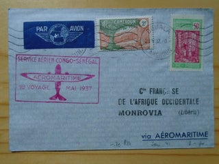 Item #53845 SERVICE AÉRIEN CONGO-SENIGAL AEROMARITIME 1er VOYAGE MAI 1937 VIA AÉROMARITIME...