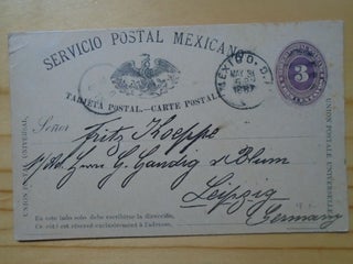Item #53851 SVERVICIO POSTAL MEXICANO; TARJETA POSTAL. CARTE POSTAL. MEXICO MAY 31 1887