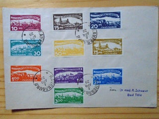 Item #53856 WUERTTEMBERG ENVELOPE 1920 WITH TEN STAMPS ALL CANCELLED 3 APR 20 [GERMANY