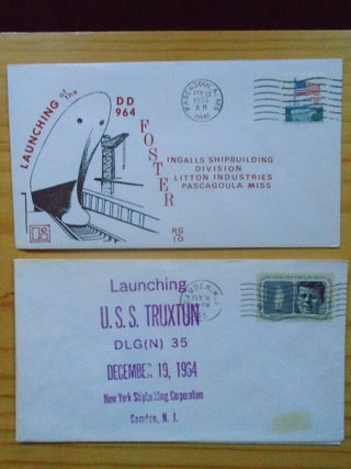 Item #53870 COMMEMORATIVE CACHET COVERS; LAUNCHING OF U.S. NAVY SHIPS. 10 COVERS