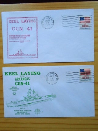 Item #53874 COMMEMORATIVE CACHET COVERS; KEEL LAYING OF U.S. NAVY SHIPS. 10 COVERS