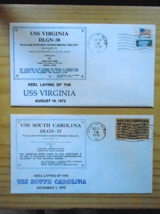 Item #53875 COMMEMORATIVE CACHET COVERS; KEEL LAYING OF U.S. NAVY SHIPS. 8 COVERS