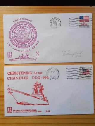 Item #53879 COMMEMORATIVE CACHET COVERS; CHRISTENING OF U.S. NAVY SHIPS. 8 COVERS