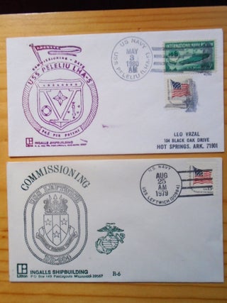 Item #53880 COMMEMORATIVE CACHET COVERS; COMMISSIONING OF U.S. NAVY SHIPS. 9 COVERS