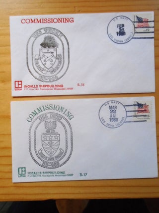 Item #53881 COMMEMORATIVE CACHET COVERS; COMMISSIONING OF U.S. NAVY SHIPS. 9 COVERS