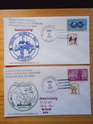 Item #53882 COMMEMORATIVE CACHET COVERS; COMMISSIONING OF U.S. COAST GUARD SHIPS. 5 COVERS