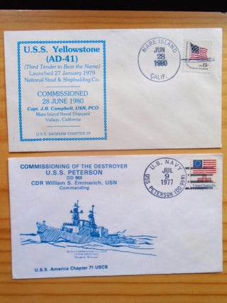 Item #53883 COMMEMORATIVE CACHET COVERS; COMMISSIONING OF U.S. NAVY SHIPS. 8 COVERS