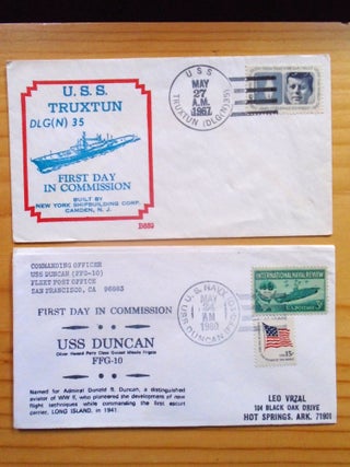 Item #53884 COMMEMORATIVE CACHET COVERS; COMMISSIONING OF U.S. NAVY SHIPS [FIRST DAY IN...