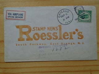Item #53918 A.C. ROESSLER'S STAMP NEWS, EAST ORANGE, N.J.; AIRMAIL SPECIAL DELIVERY, CANCELLED...