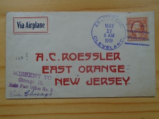 Item #53920 A.C. ROESSLER, EAST ORANGE, N.J.; AIRMAIL, CANCELLED CLEVELAND, AIR MAIL SERVICE, MAY...