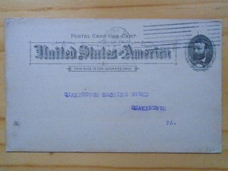 Item #53934 BUSINESS POST CARD, MICHIGAN LUBRICATOR CO., CANCELLED AUG 9, 1894