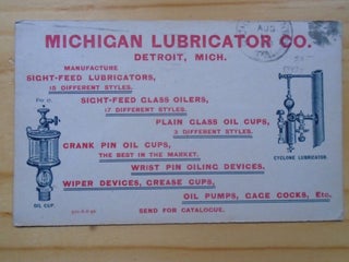 BUSINESS POST CARD, MICHIGAN LUBRICATOR CO., CANCELLED AUG 9, 1894