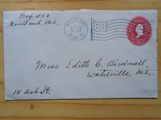Item #53935 STATIONERY LETTER WITH RED 2 CENTS WASHINGTON POSTAGE, CANCELLED ROCKLAND ME OCT 29,...
