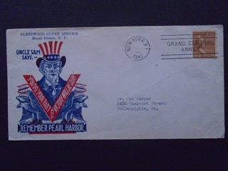 Item #53962 CACHET COVER, FLEETWOOD COVER SERVICE, CANCELLED NEW YORK, GRAND CENTRAL ANNEX, 1942