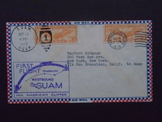 Item #53965 CACHET COVER, PAN AMERICAN CLIPPER FIRST FLIGHT WESTBOUND TO GUAM, CANCELLATION SAN...