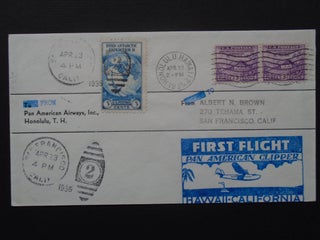 Item #53968 CACHET COVER, PAN AMERICAN CLIPPER FIRST FLIGHT HAWAII TO CALIFORNIA, CANCELLATION...