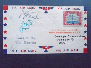 Item #54047 CACHET AIRMAIL COVER WITH 5 AIRMAIL STAMP, CANCELLED N.Y., SEPT 3, 1930. CARRIED ON...