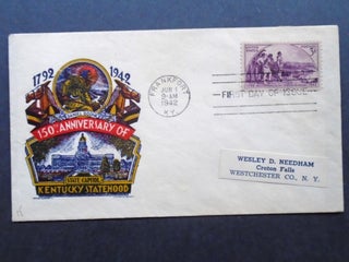 Item #54057 CACHET FIRST DAY COVER; L.W. STAEHLE CACHET, 150th ANNIVERSARY OF KENTUCKY STATEHOOD,...