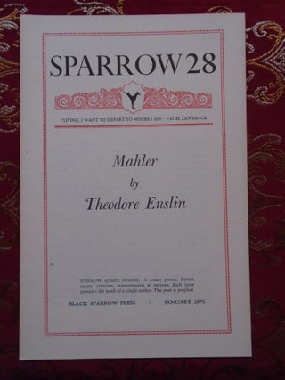 Item #54598 SPARROW 28, JANUARY 1975. MAHLER. Theodore Enslin