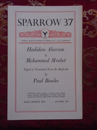 Item #54604 SPARROW 37, OCTOBER 1975. HADIDAN AHARAM. Mohanned Mrabet