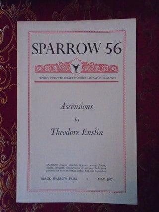 Item #54617 SPARROW 56, MAY 1977. ASCENSIONS. Theodore Enslin