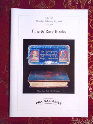 Item #54656 FINE & RARE BOOKS, SALE 257