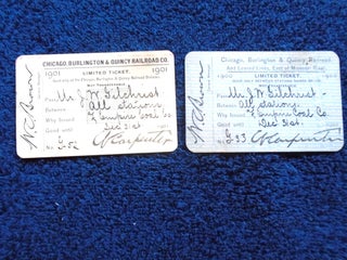 Item #54909 CHCAGO, BURLINGTON & QUINCY RAILROAD COMPANY; 1900 & 1901 RAILROAD PASSES