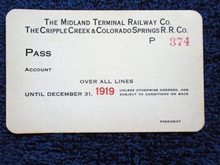Item #54911 MIDLAND TERMINAL RAILWAY CO. / CRIPPLE CREEK & COLORADO SPINGS R.R. CO.; 1919...