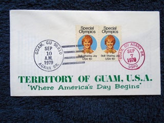 Item #54983 CACHET COVER; TERRITORY OF GUAM, U.S.A., "WHERE AMERICA'S DAY BEGINS"; CANCELLED TWO...