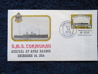 Item #54985 CACHET FIRST DAY COVER; S.M.S. CORMORAN ARRIVAL AT APRA HARBOR, DECEMBER 14, 1914;...