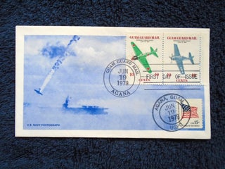 Item #54998 CACHET FIRST DAY COVER; AIRCRAFT CARRIER AND CRASHING PLANE; GUAM GUARD MAIL, AGANA,...