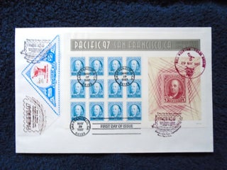 Item #55020 CACHET FIRST DAY LARGE COVER; PACIFIC 97 WITH 12 50¢ BENJAMIN FRANKLIN STAMPS AND...