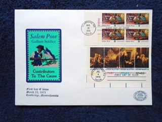 Item #55022 ARDEE CACHET LARGE FIRST DAY COVER; SALEM POOR AND JULY 4 1776 STAMPS WITH PLATE...