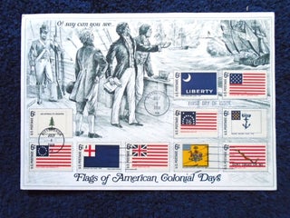 Item #55024 CACHET LARGE FIRST DAY CARD COVER; FLAGS OF AMERICAN COLONIAL DAYS