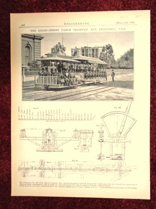 Item #56617 THE GEARY-STREET CABLE TRAMWAY, SAN FRANCISCO, U.S.A. [ENGINEERING, MARCH 27, 1885...