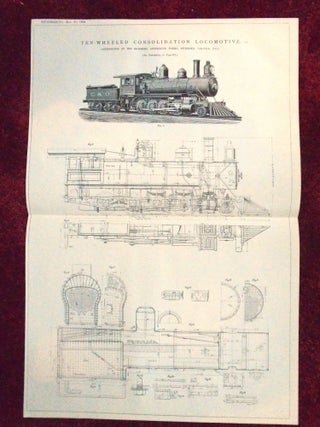 Item #56651 TEN-WHEELED CONSOLIDATION LOCOMOTIVE; 4-6-0, CHESAPEAKE & OHIO RAILROAD [ENGINEERING,...