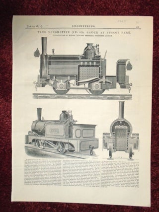 Item #56671 TANK LOCOMOTIVE (2 Ft. 8 In. GAUGE) AT BUSCOT PARK [ENGINEERING, JAN. 20, 1871 ISSUE...