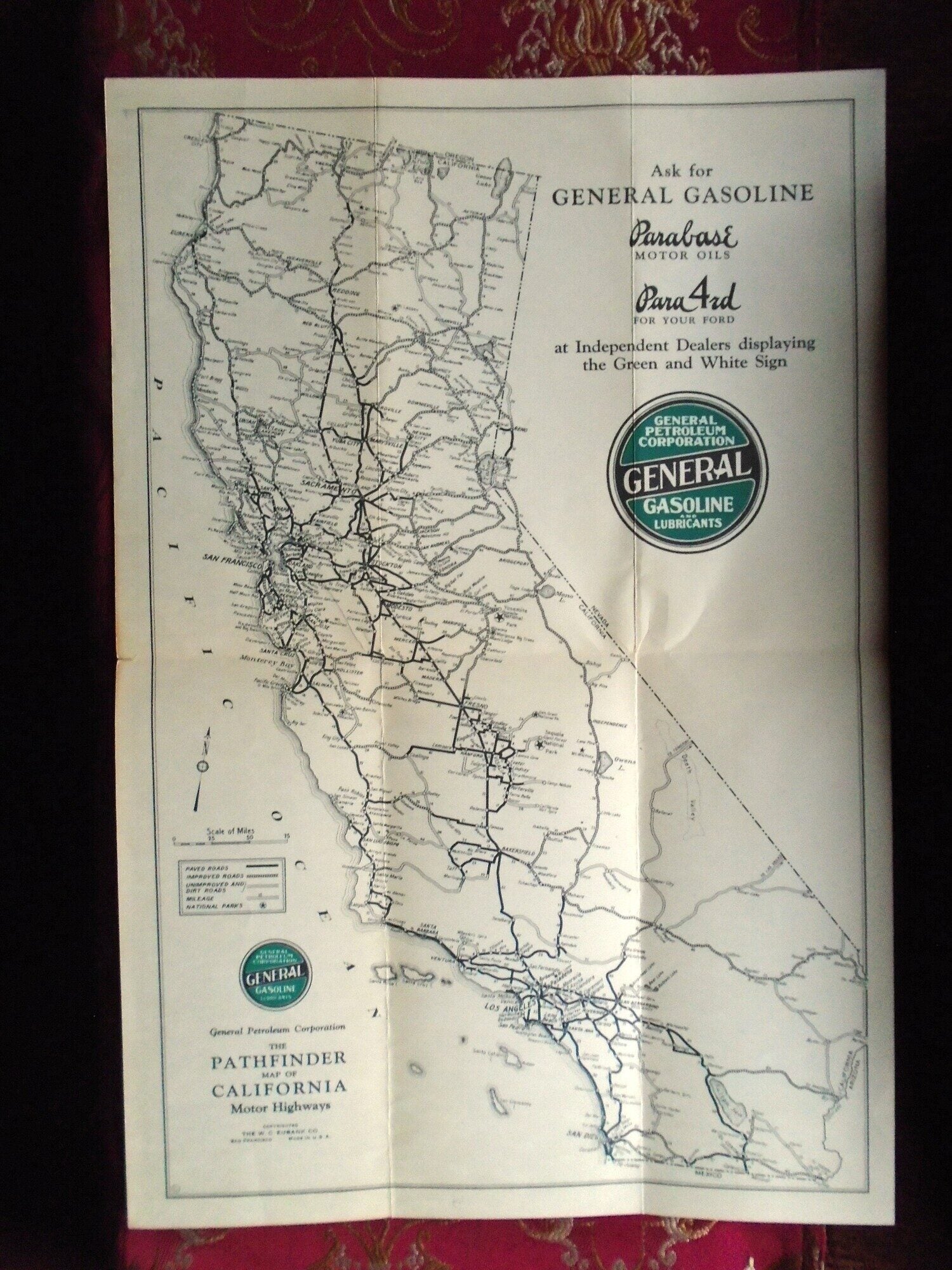 THE PATHFINDER MAP OF CALIFORNIA MOTOR HIGHWASY