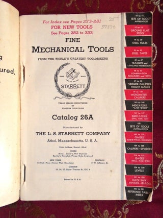 FINE MECHANICAL TOOLS FROM THE WORLD'S GREATEST TOOLMAKERS: STARRETT CATALOG 26A
