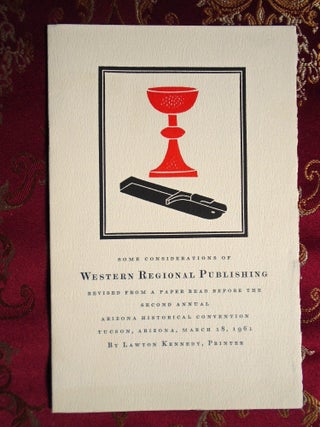 Item #57395 SOME CONSIDERATIONS OF WESTERN REGIONAL PUBLISHING REVISED FROM A PAPERER READ BEFORE...